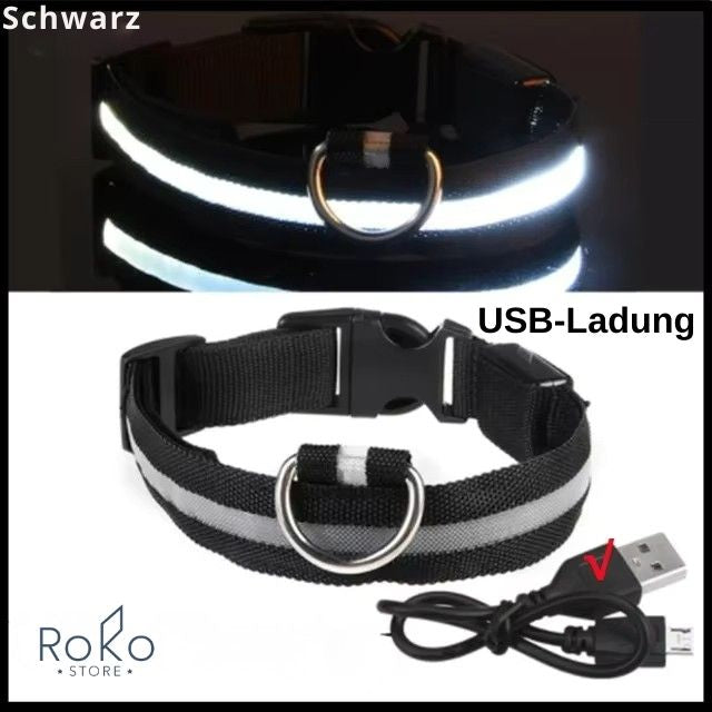 LED Leuchthalsband für Hunde – Wiederaufladbar, Verstellbar