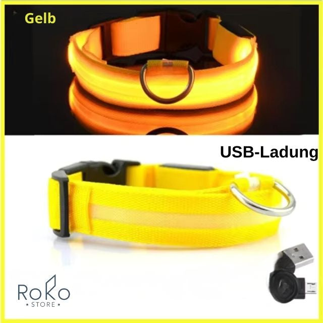 LED Leuchthalsband für Hunde – Wiederaufladbar, Verstellbar